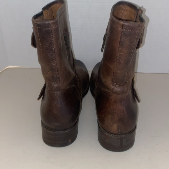 Frye Vicky Engineer Chocolate Brown Leather Boot Size 11 B - Picture 3 of 15